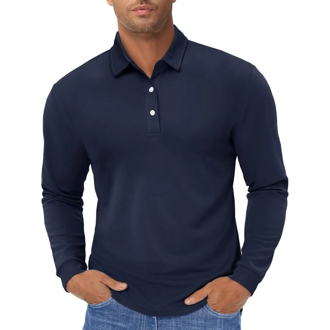 Men's Quick-Dry Long Sleeve Polo Shirt for Golf & Work sold by Tacvasen product image thumbnail 3