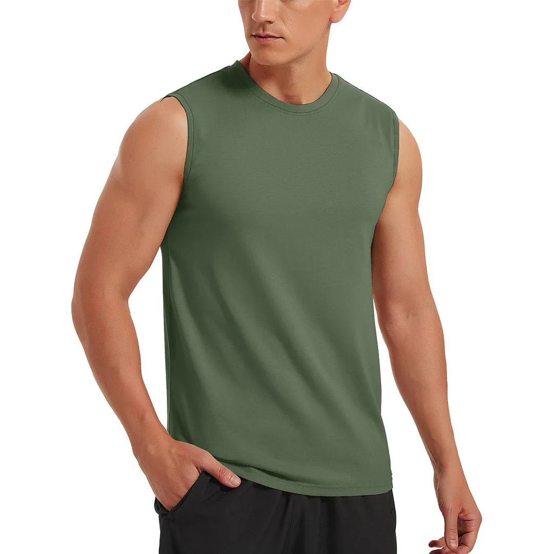 Men's Bodybuilding Tank Tops Cotton Workout T-Shirts sold by Tacvasen product image thumbnail 4