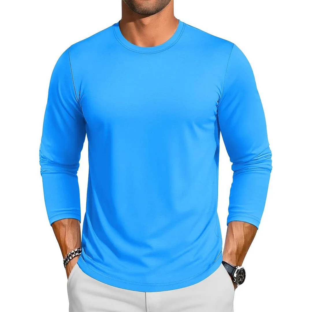 Men's Cotton Solid Color Classic Casual Long Sleeve T-shirt sold by Tacvasen product image thumbnail 4