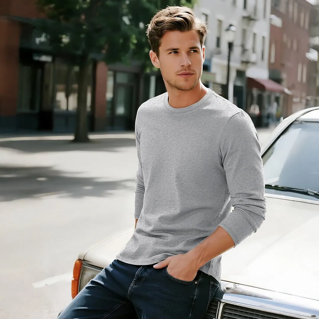Men's Cotton Solid Color Classic Casual Long Sleeve T-shirt sold by Tacvasen product image thumbnail 2