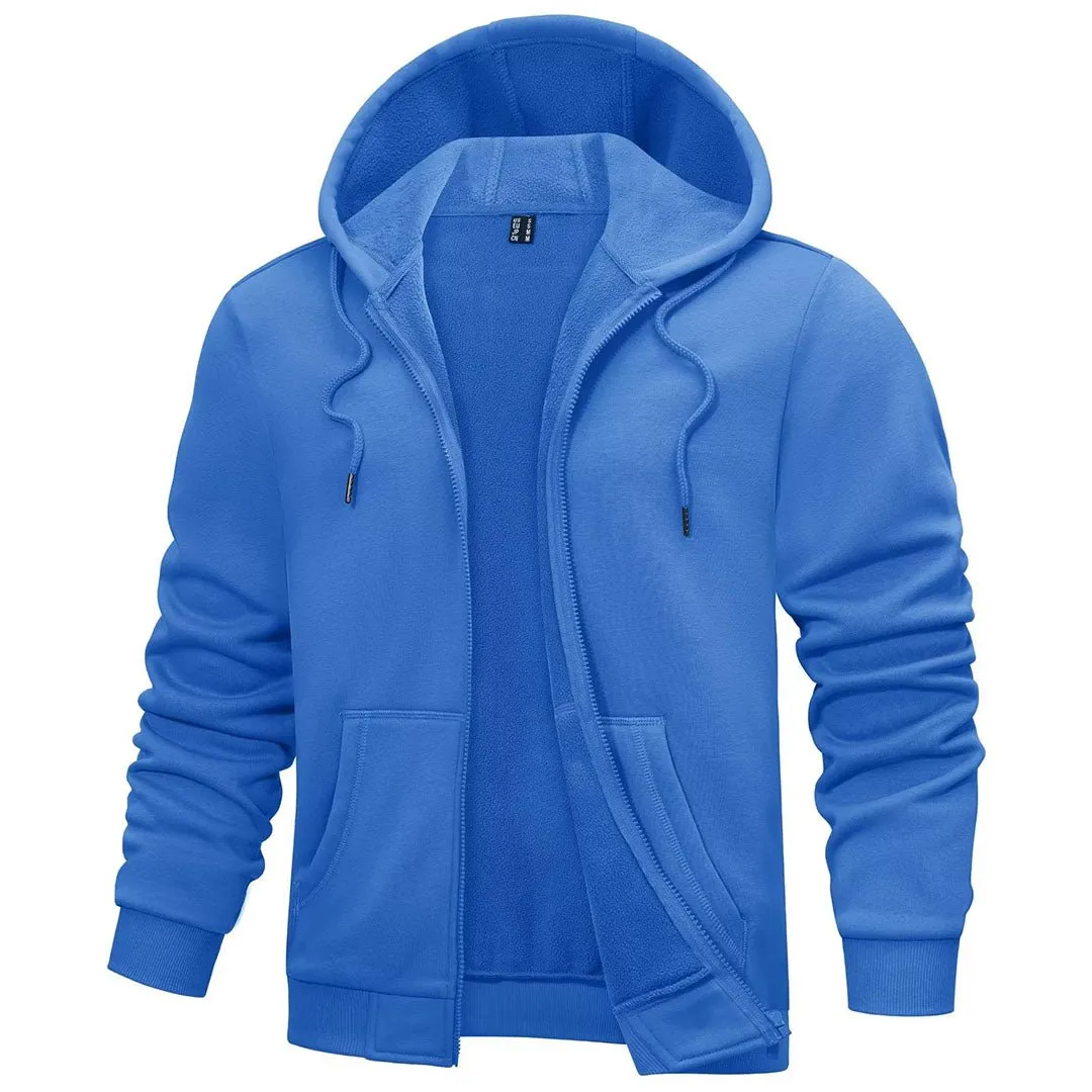 Men's Full Zip-Up Casual Active Hoodie sold by Tacvasen
