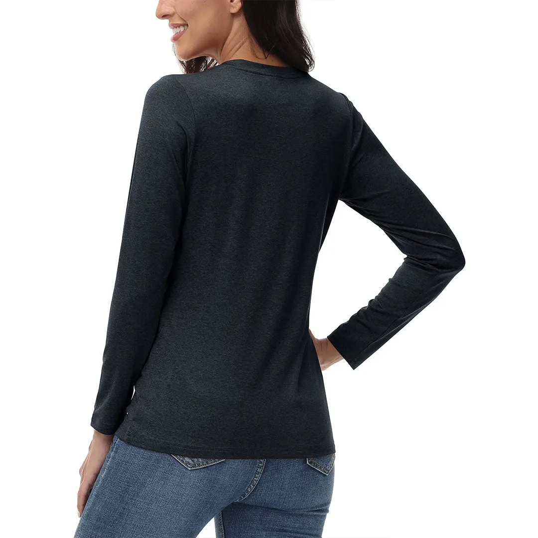 Women's V-Neck Sun Shirts UPF 50+ Long Sleeve T-Shirts sold by Tacvasen product image thumbnail 2