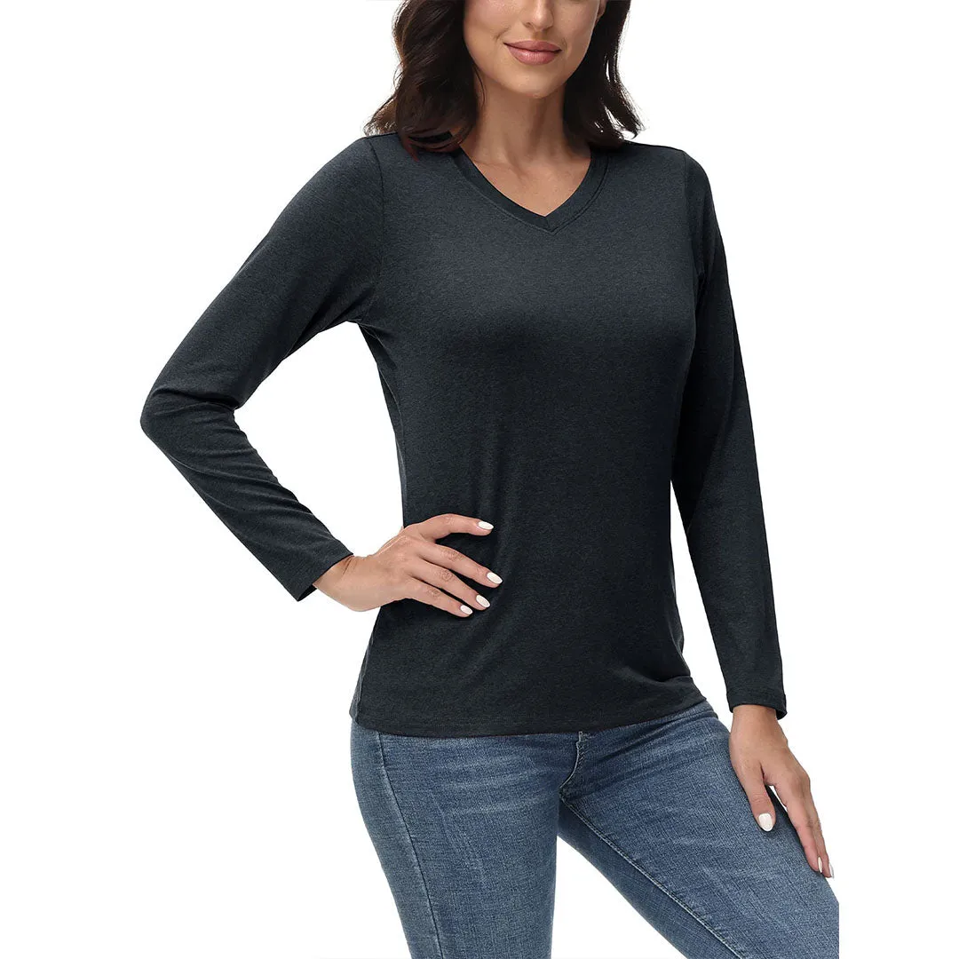 Women's V-Neck Sun Shirts UPF 50+ Long Sleeve T-Shirts sold by Tacvasen product image thumbnail 3
