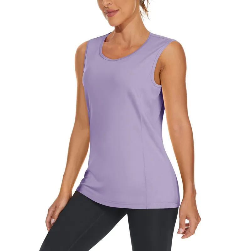 Women's Quick Dry Sun Protection UPF 80+ Running Yoga Tank Tops sold by Tacvasen