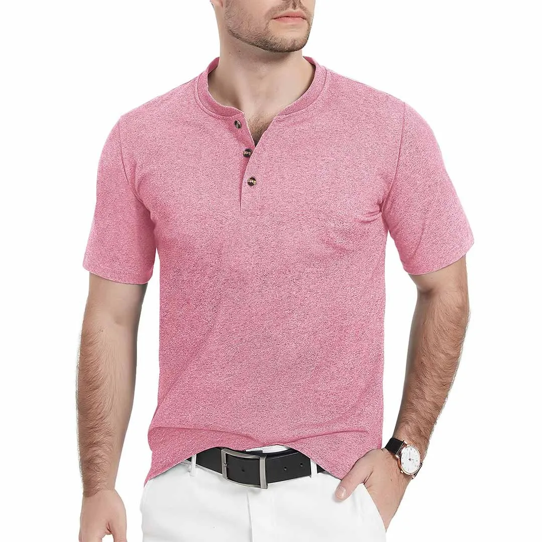 Men's Casual Cotton Henley Shirts sold by Tacvasen