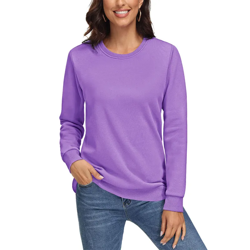 Women's Fleece-Lined Crewneck Casual Sweatshirts sold by Tacvasen