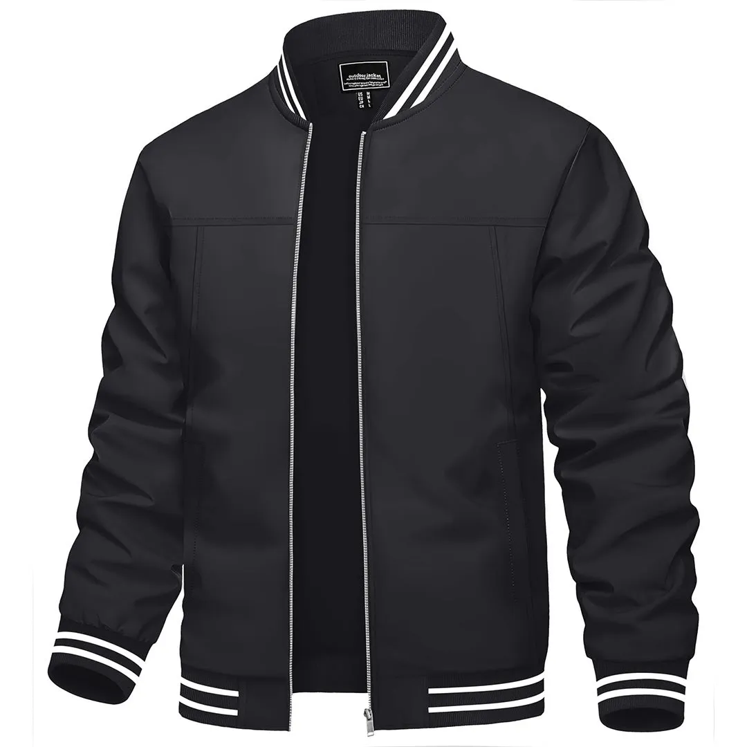 Men's Spring Lightweight Bomber Jacket Casual Windbreaker sold by Tacvasen