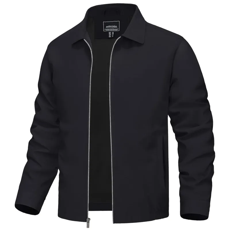 Men's Lightweight Spring Jacket Lapel Collar Coat made by Tacvasen
