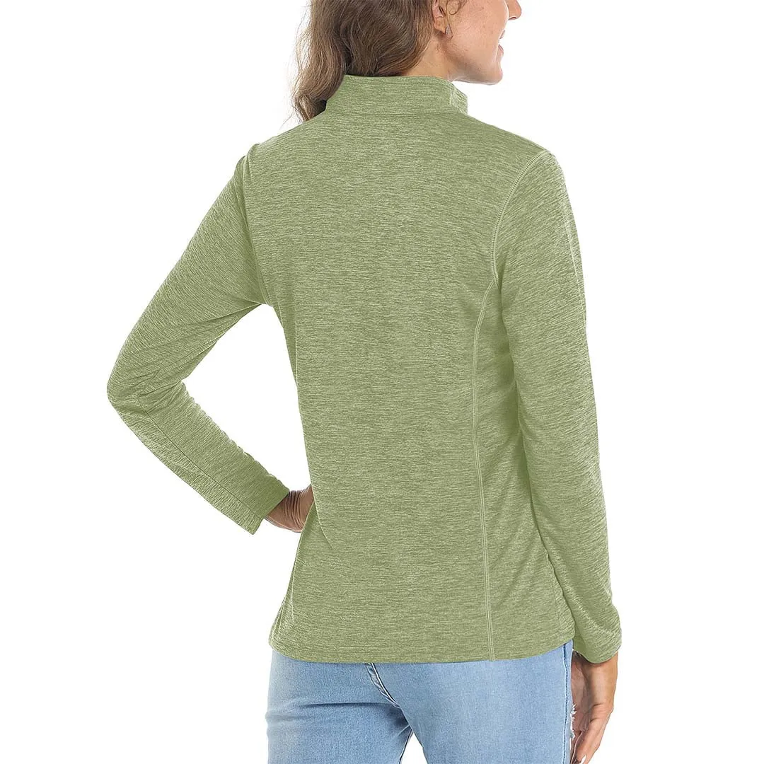 Women's UPF 50+ 1/4 Zip Quick Dry Hiking Shirts sold by Tacvasen product image thumbnail 3