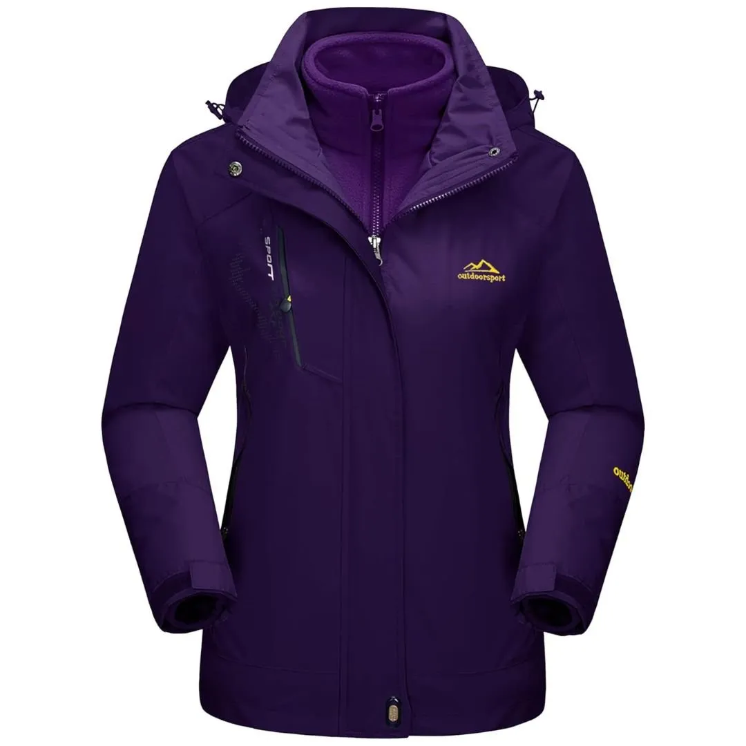 Women's Winter Coats 3-IN-1 Water Resistant Windproof Fleece Ski Jacket sold by Tacvasen