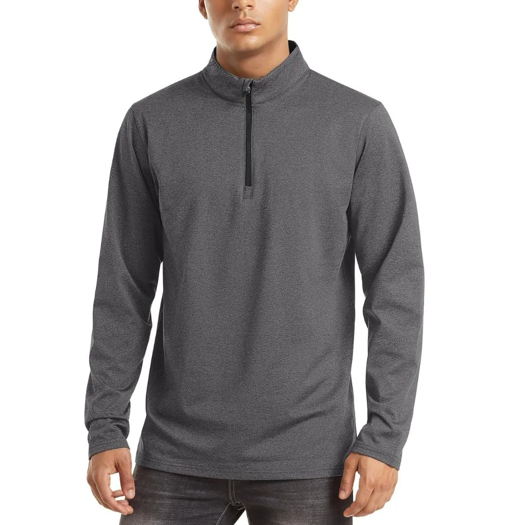 Men’s Quarter Zip Pullover Sweatshirt Long Sleeve Winter Fleece Lined Thermal sold by Tacvasen product image thumbnail 2