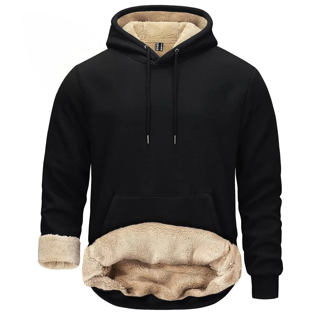 Men's Fleece Hoodie Thick Fleece Lined Sweatshirt sold by Tacvasen