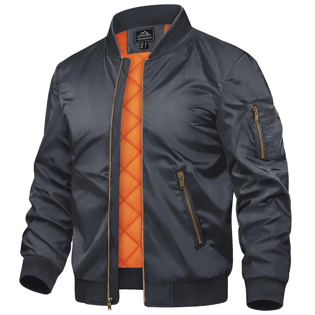 Vintage Bomber Jacket Padded Lined Coat sold by Tacvasen product image thumbnail 4