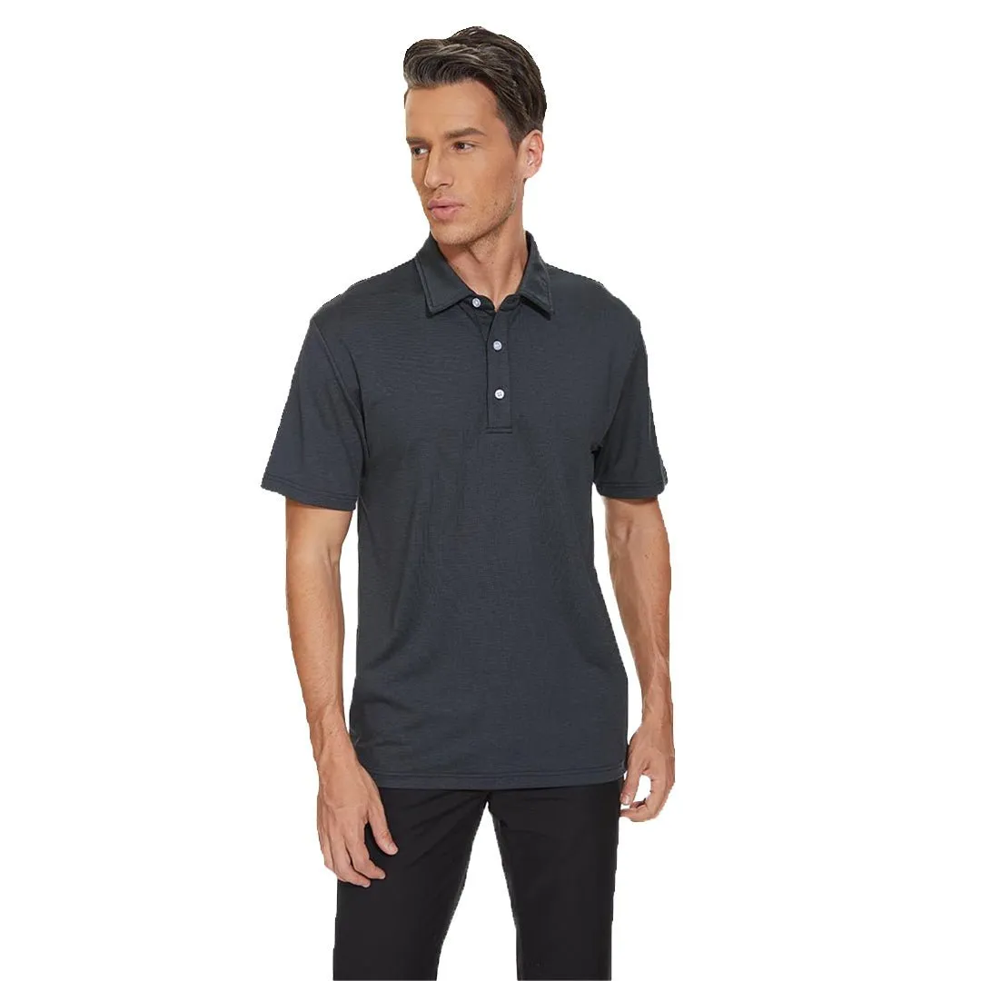 Men's Golf 3 Buttons Spread Collar Solid Quick Dry Polo Shirt sold by Tacvasen product image thumbnail 4