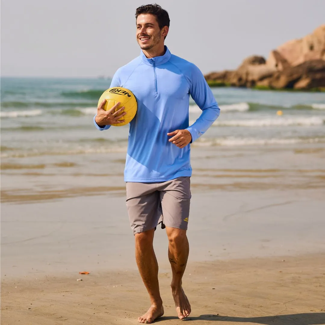Men's Long Sleeve Sun Shirt UPF 50+ Zip Fishing Running Rashguard sold by Tacvasen product image thumbnail 3