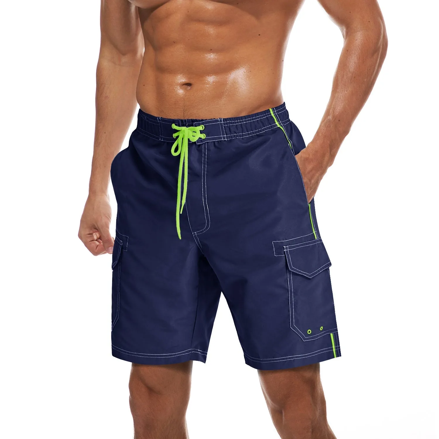 Men's Summer Swim Trunks Quick Dry Surf Boardshorts with Mesh Lining sold by Tacvasen