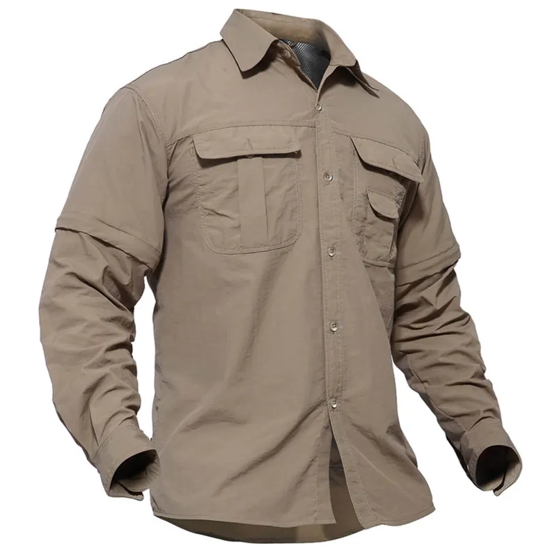 Men's Breathable Quick-Dry Convertible Outdoor Shirt sold by Tacvasen