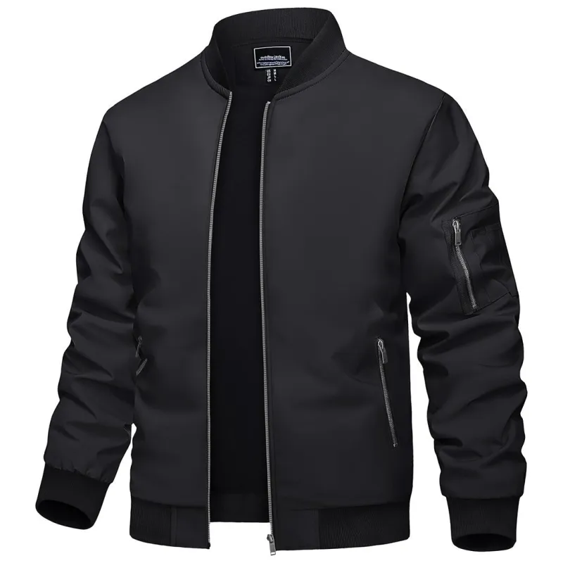Men's Lightweight Bomber Jackets with Zip Pockets sold by Tacvasen