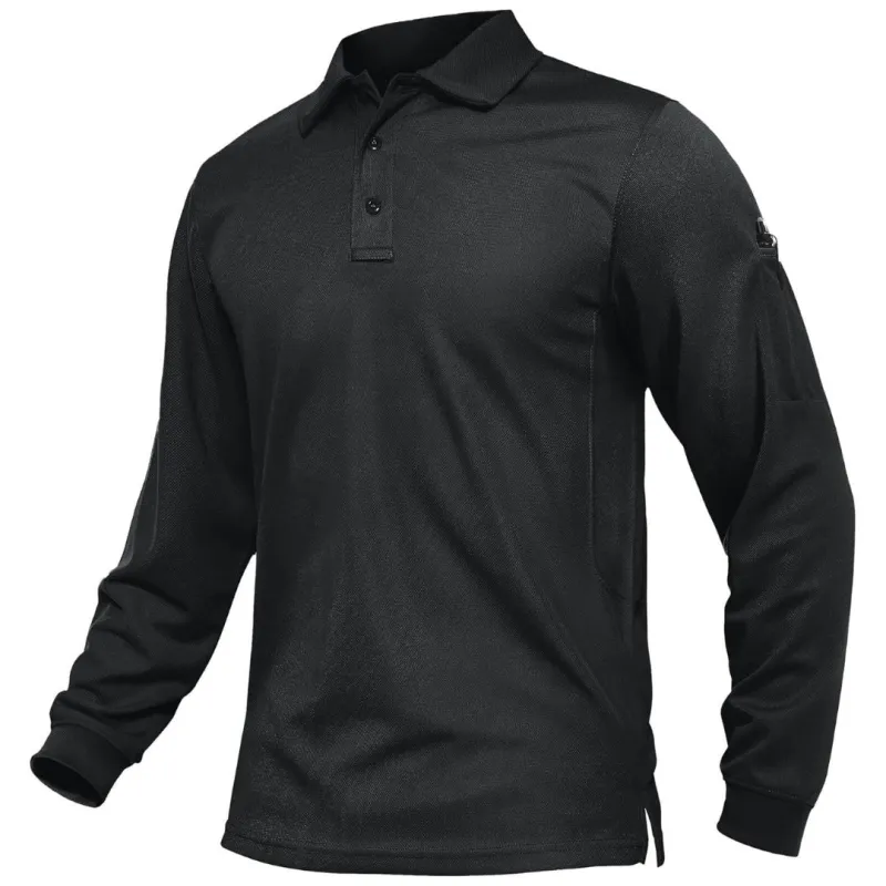 Men's Long Sleeve Quick Dry Tactical Performance Polo Shirt sold by Tacvasen