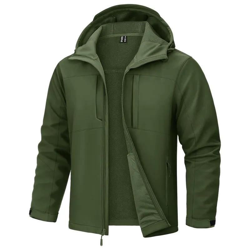 Men's Tactical Softshell Jacket Hooded Waterproof Coat sold by Tacvasen