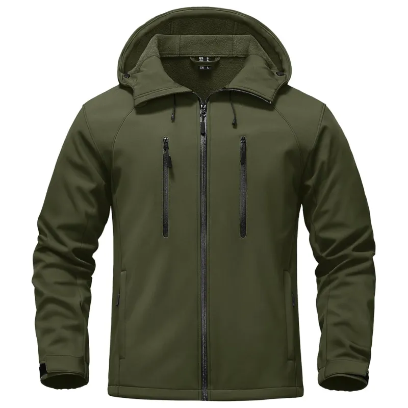 Men's Warm Fleece Lined Softshell Outdoor Jacket sold by Tacvasen