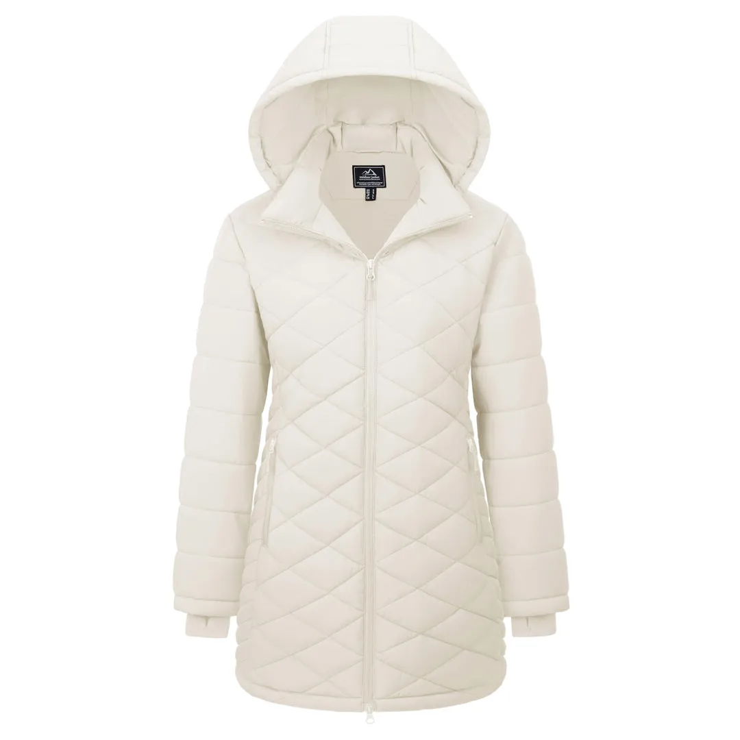 Women's Long Waterproof Puffer Jacket with Hood sold by Tacvasen product image thumbnail 5