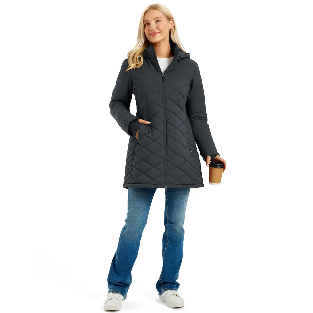 Women's Long Waterproof Puffer Jacket with Hood sold by Tacvasen product image thumbnail 4