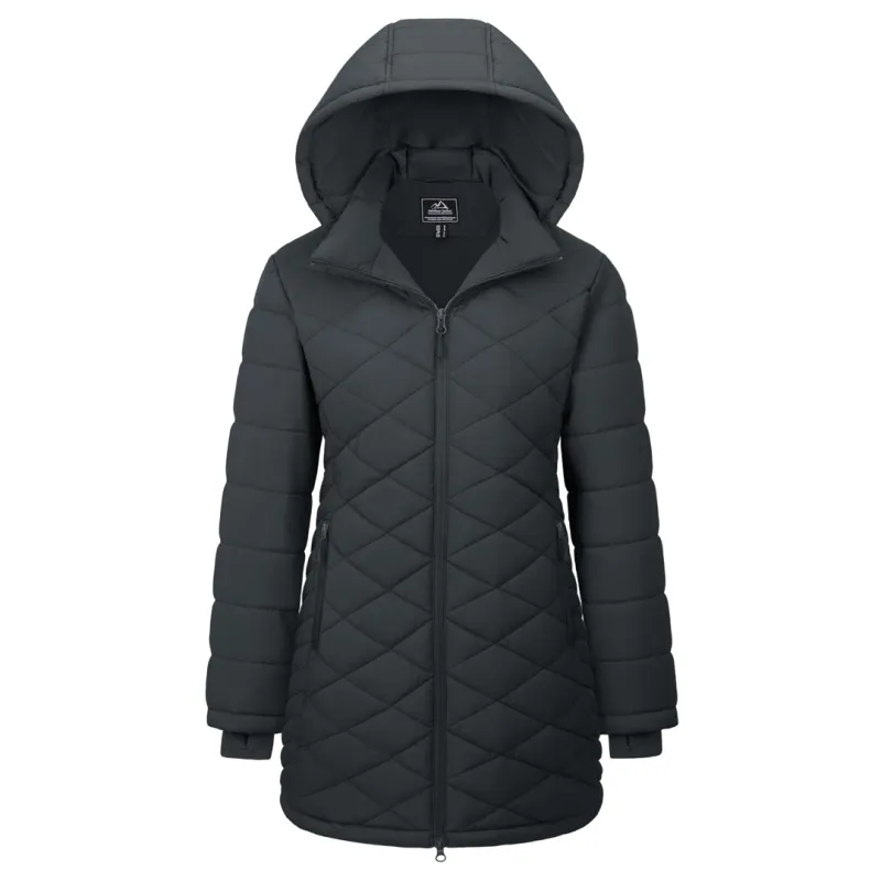 Women's Long Waterproof Puffer Jacket with Hood sold by Tacvasen