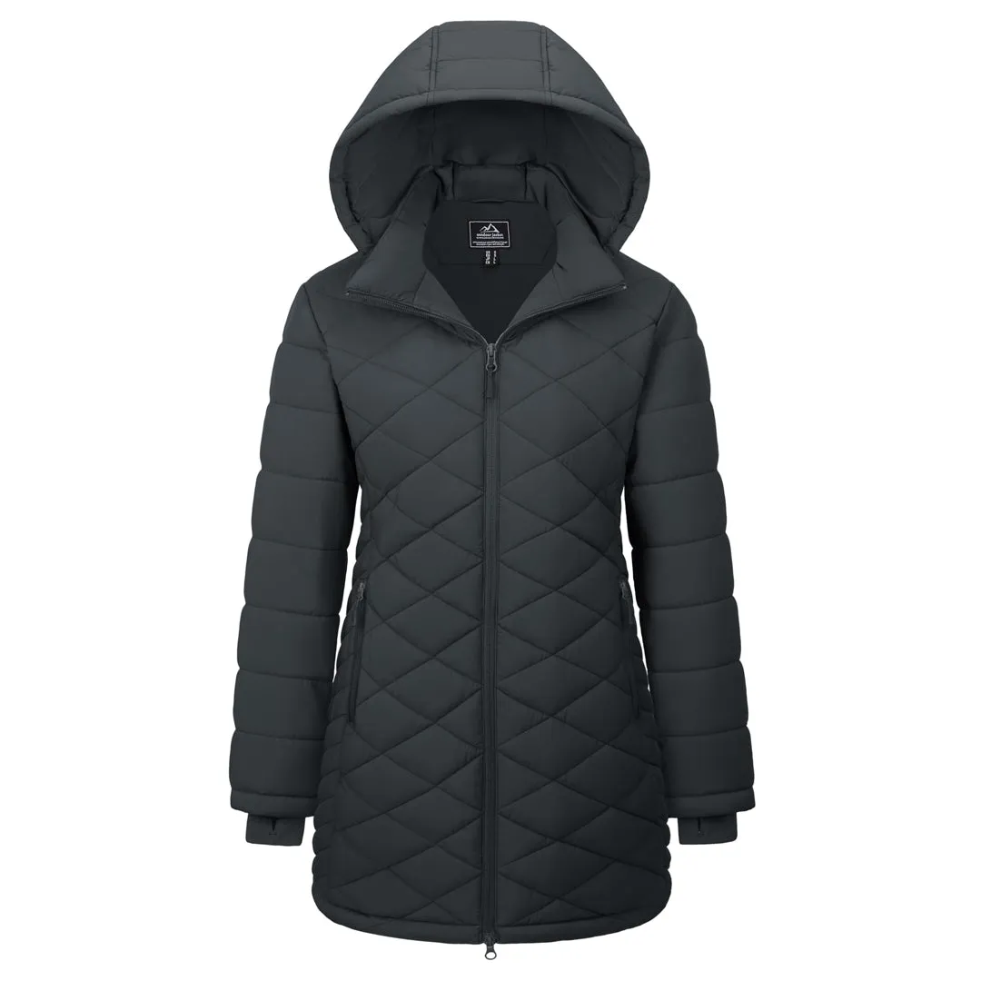 Women's Long Waterproof Puffer Jacket with Hood sold by Tacvasen