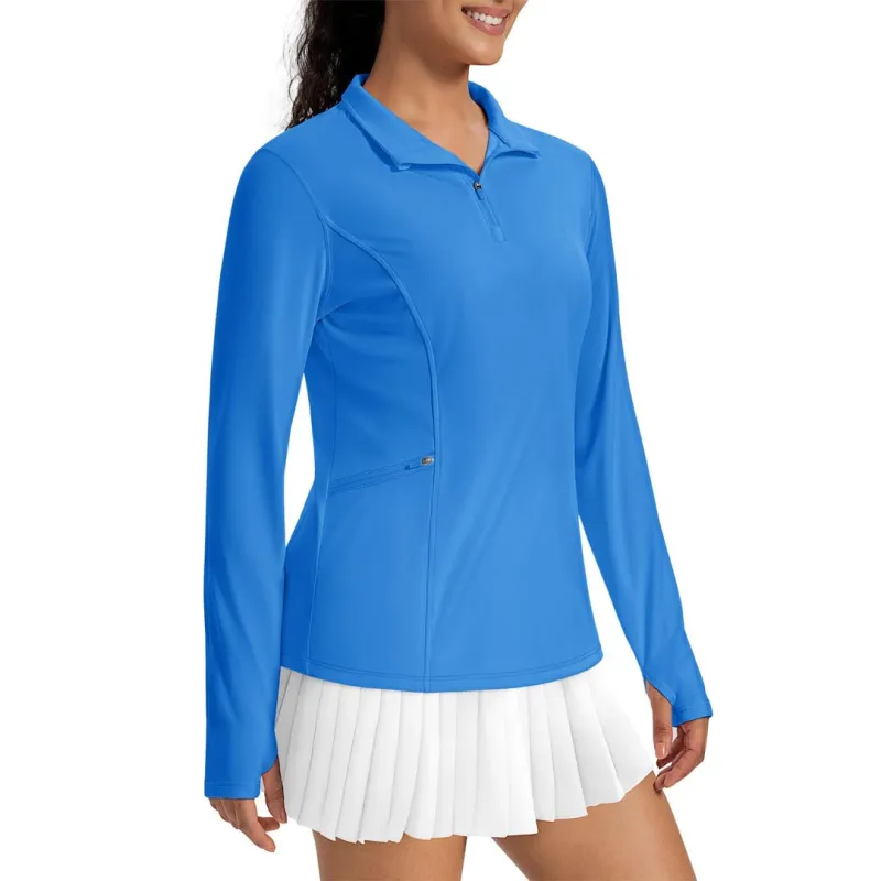 Women's UPF 50+ Quarter Zip Long Sleeve Sun Shirt sold by Tacvasen