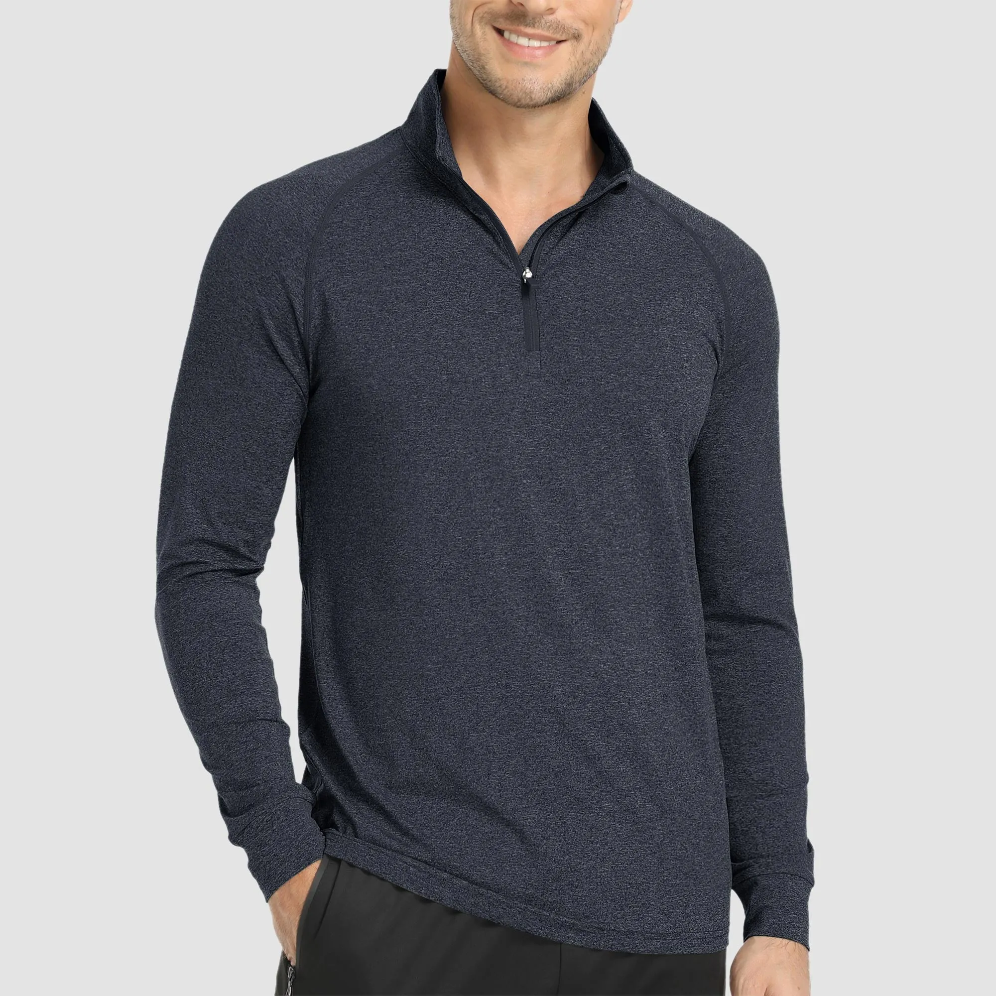 UPF 50+ Sun Protection Quarter Zip Long Sleeve Shirt sold by Tacvasen
