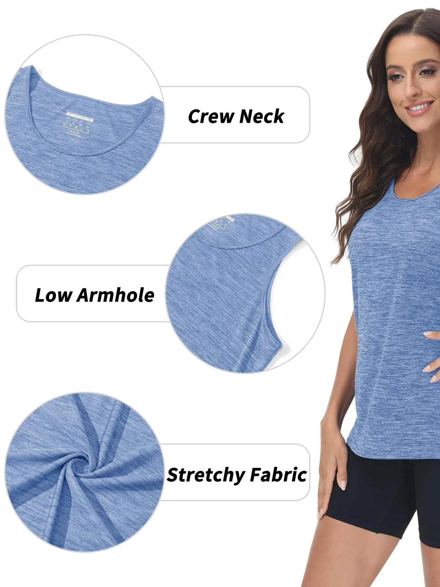 Women's Quick Dry Athletic Tank Tops for Workout Yoga Running sold by Tacvasen product image thumbnail 3