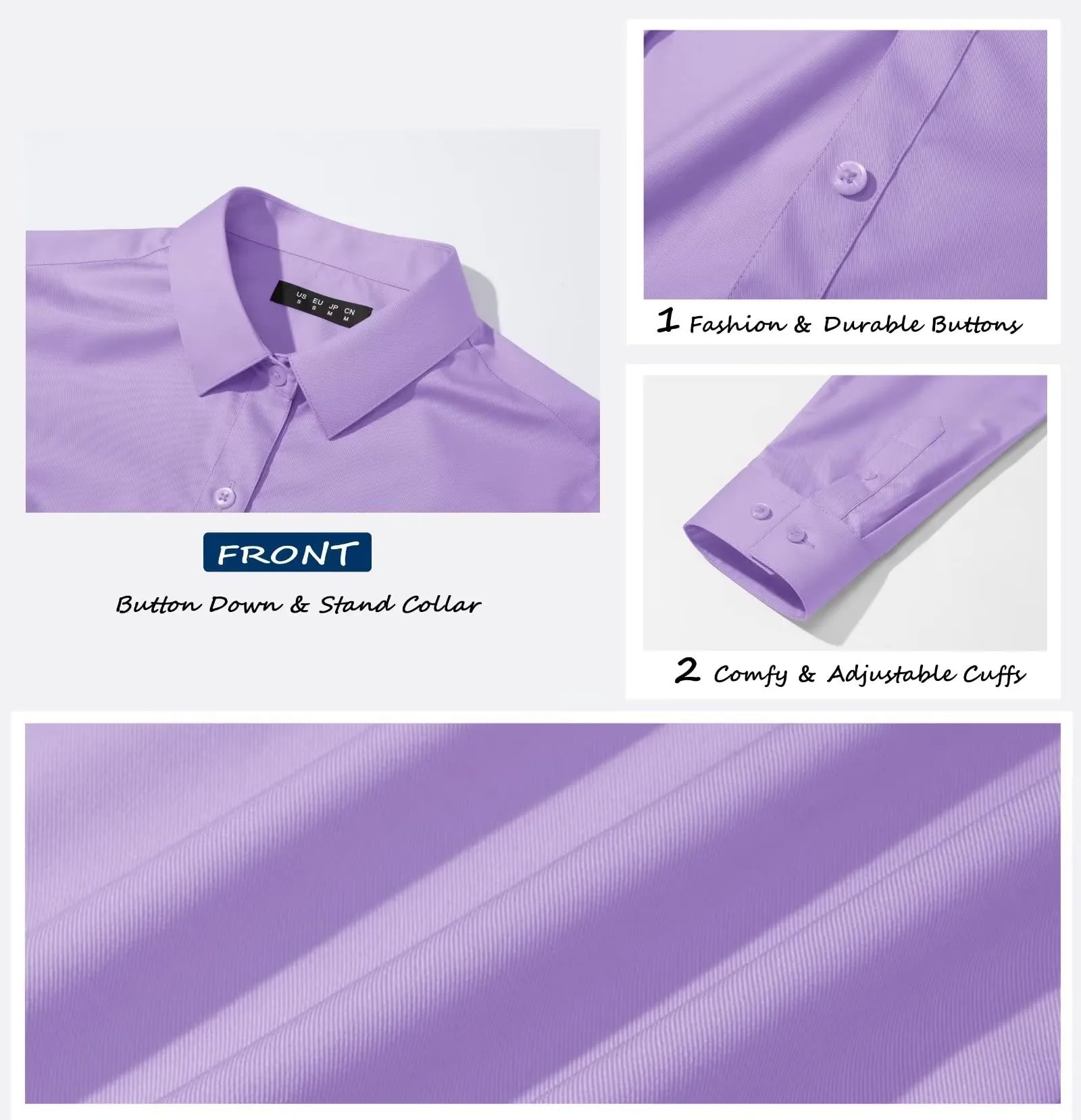 Women's Collared Dress Shirt Casual Office Wear Blouse sold by Tacvasen product image thumbnail 3