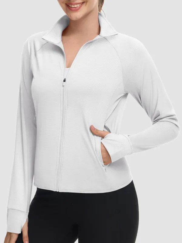 Women's UPF 50+ Lightweight Zip Up Jackets made by Tacvasen