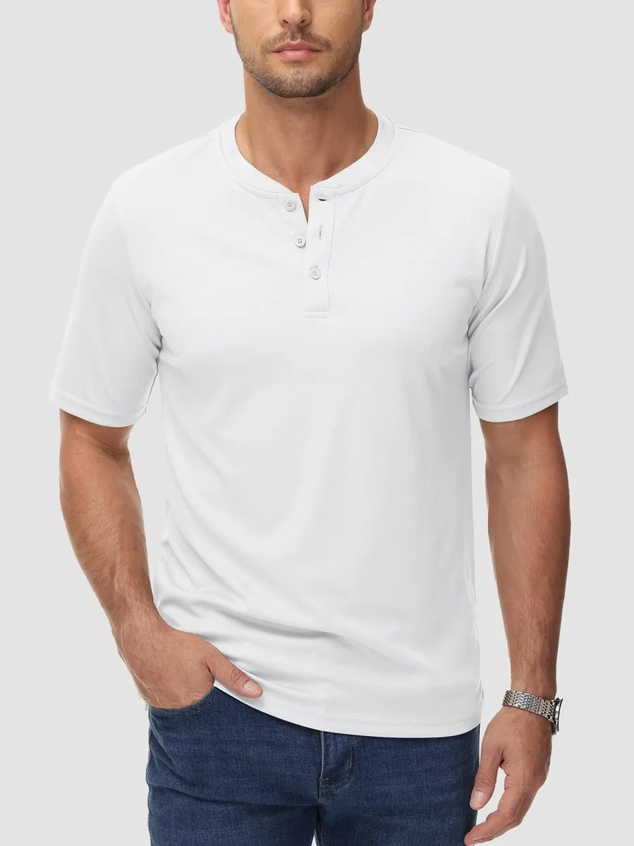 Men's Henley Shirt Short Sleeve T-shirts sold by Tacvasen product image thumbnail 3