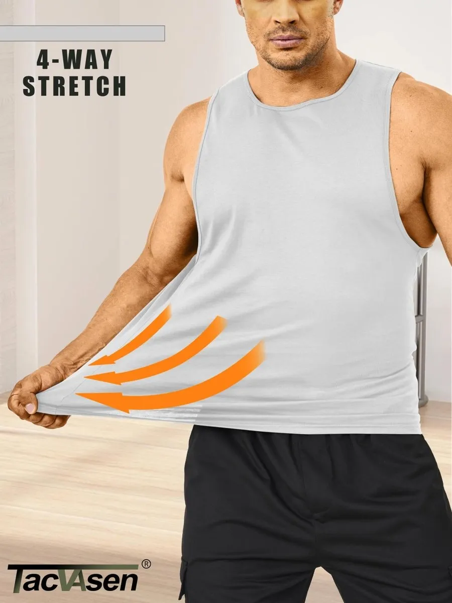 Men's Tank Tops Cotton Sleeveless Wide-Armhole Shirt sold by Tacvasen product image thumbnail 2