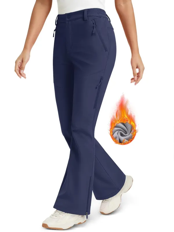 Women's Fleece Lined Flare Pants made by Tacvasen