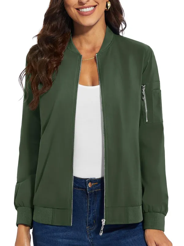 Women's Bomber Jackets Lightweight Casual Jacket made by Tacvasen