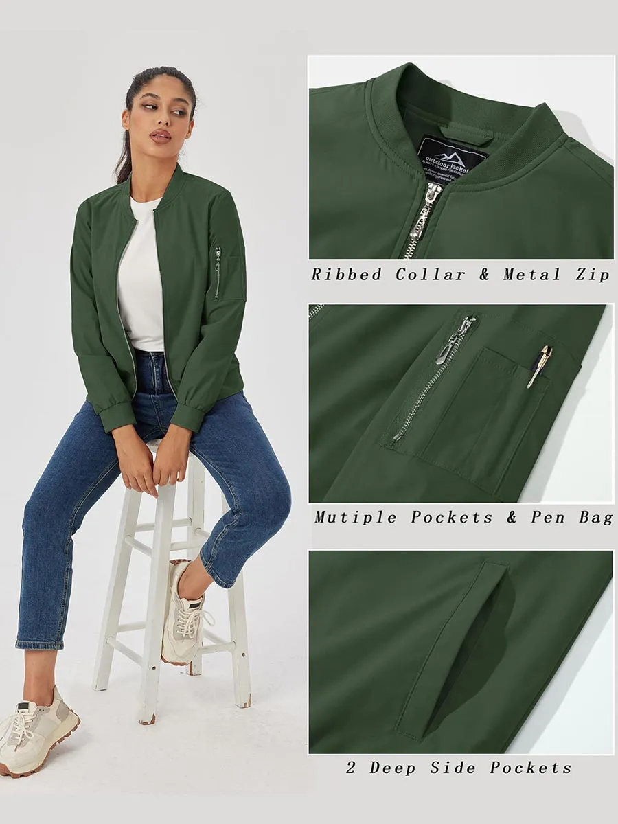 Women's Bomber Jackets Lightweight Casual Jacket sold by Tacvasen product image thumbnail 2
