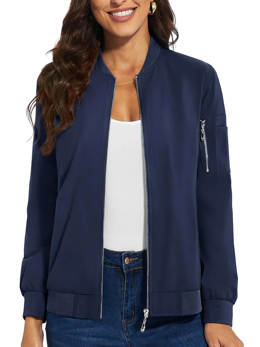 Women's Bomber Jackets Lightweight Casual Jacket sold by Tacvasen product image thumbnail 5