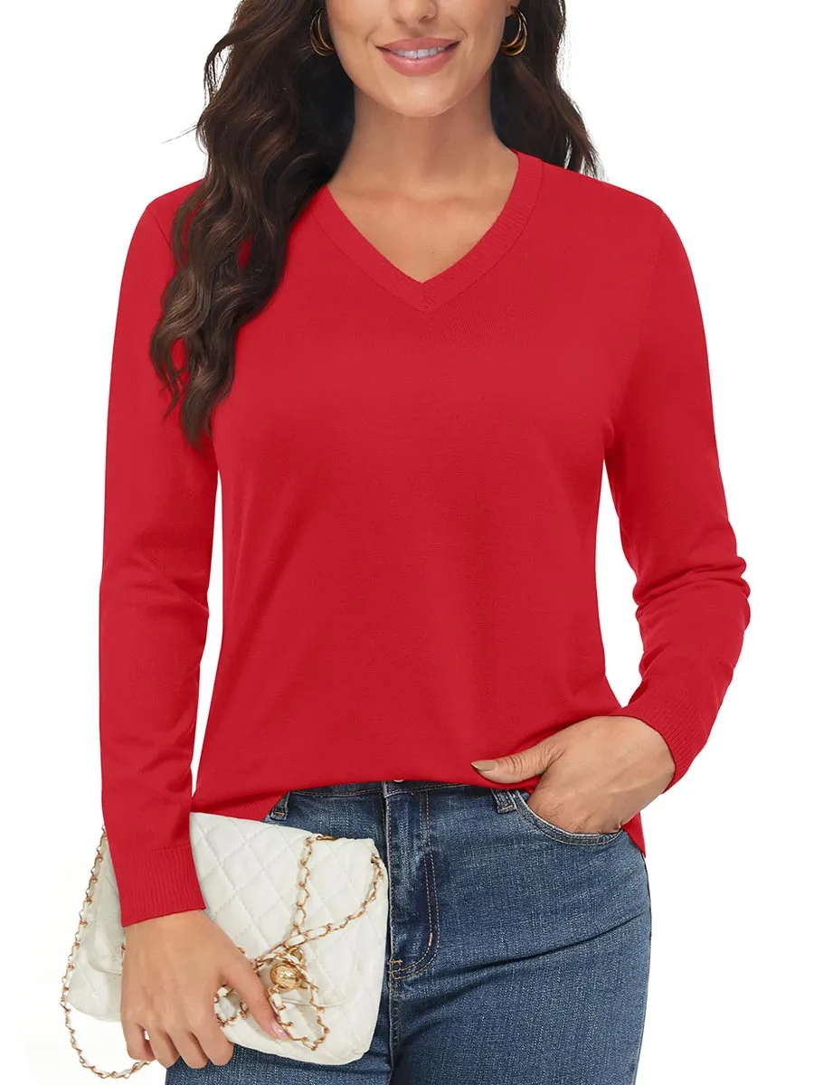 Women's V Neck Sweater Spring Casual Long Sleeve sold by Tacvasen product image thumbnail 5