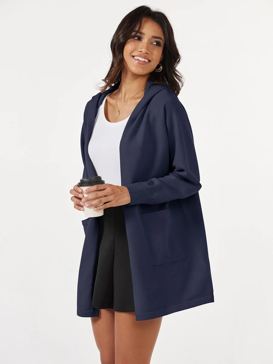 Women's Cardigan Open Front Knit Hoodie Sweater Coatigan Jacket sold by Tacvasen product image thumbnail 2