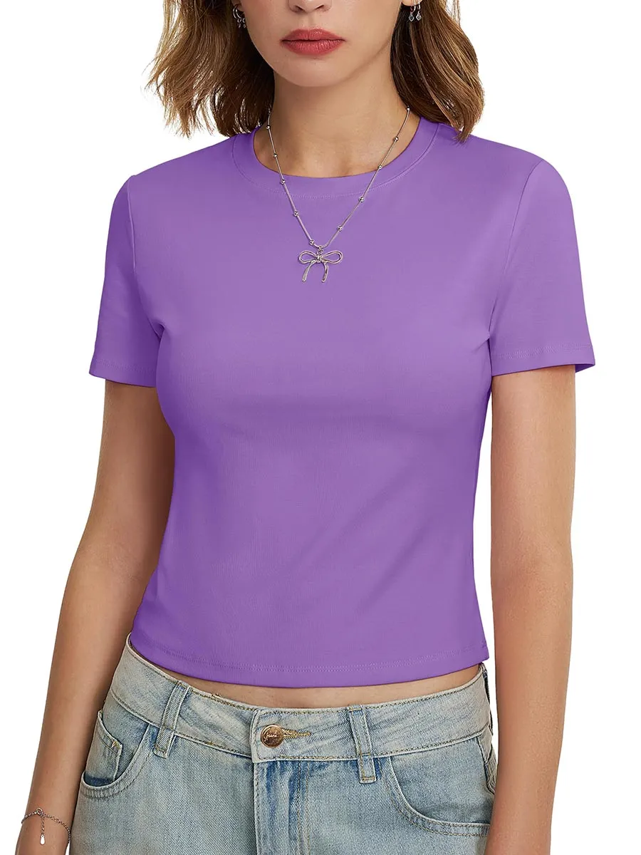 Women's knitted fitted short sleeved T-shirt sold by Tacvasen product image thumbnail 5