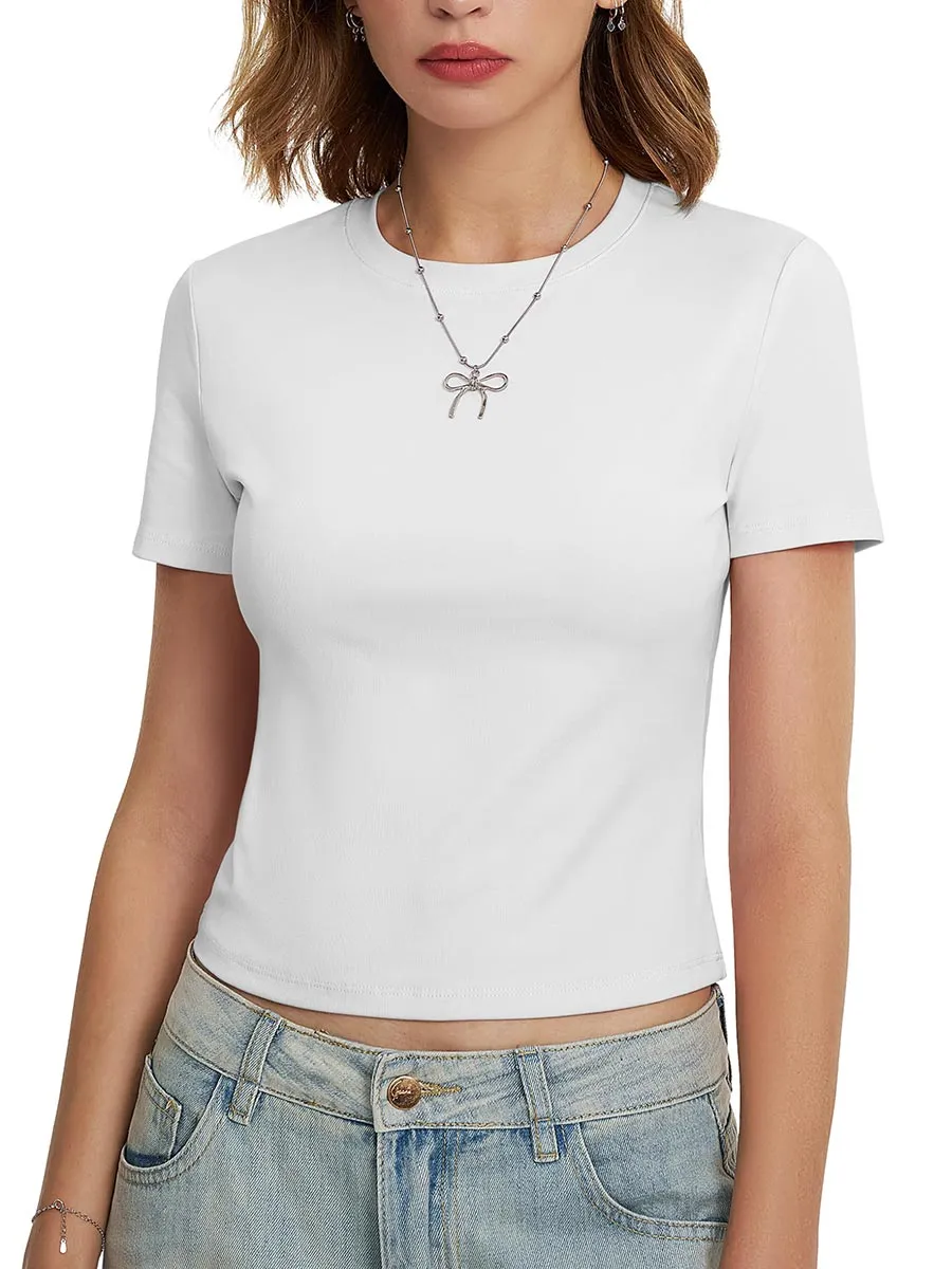 Women's knitted fitted short sleeved T-shirt sold by Tacvasen product image thumbnail 3