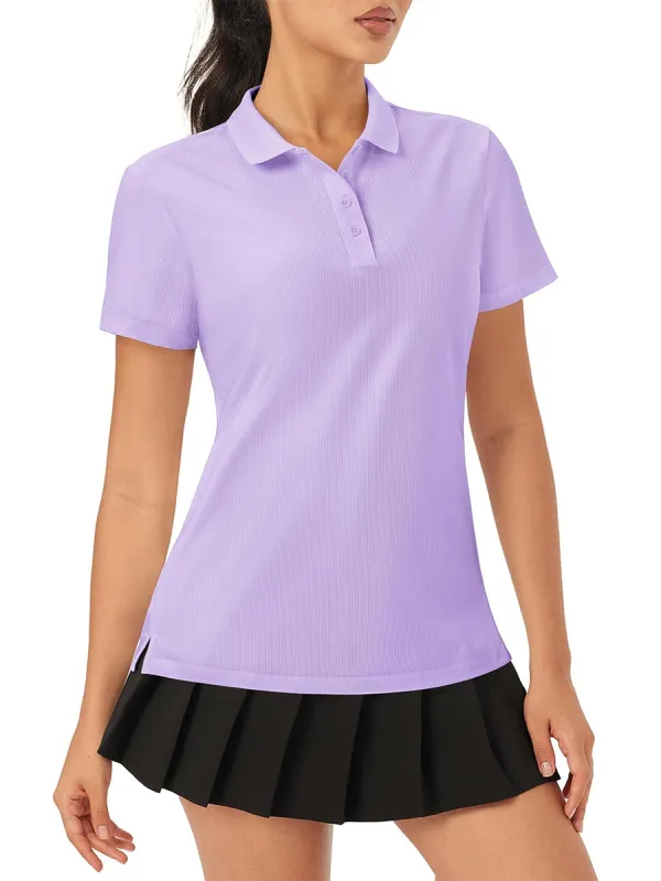 Women's Polo Sun Protection UV SPF Outdoor Short Sleeve made by Tacvasen