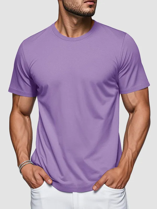 Men Plain Cotton Moisture Wicking Casual T-Shirts made by Tacvasen