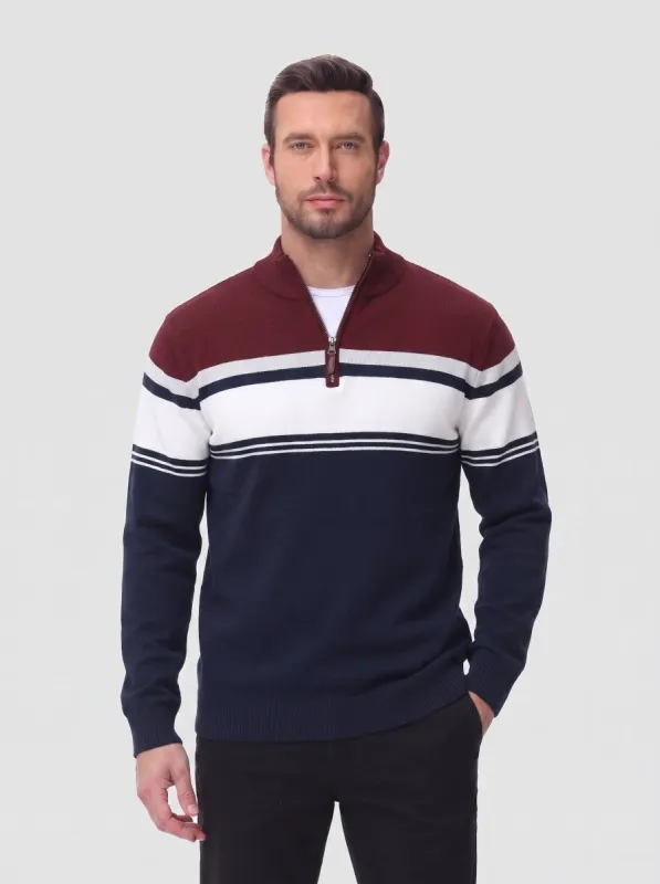Men's Sweaters 1/4 Zip Cotton Sweater made by Tacvasen