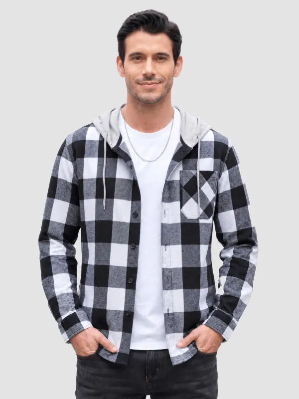 Men's Flannel Casual Lightweight Hoodies Jacket made by Tacvasen