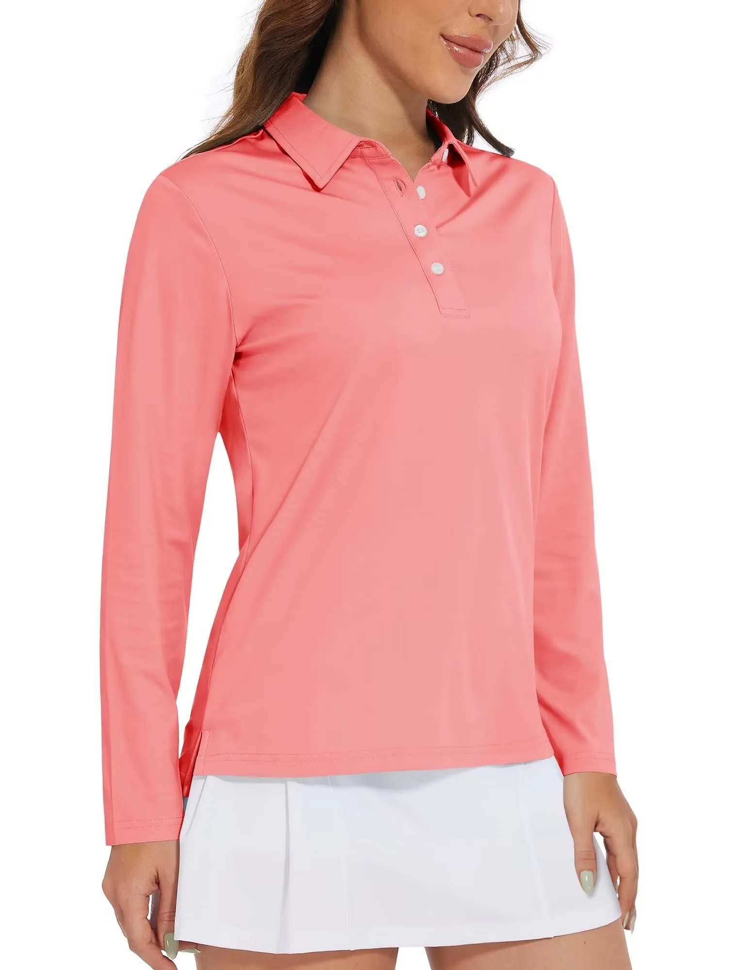 Women's Quick Dry UPF 50+ Long Sleeve Polo Shirts sold by Tacvasen