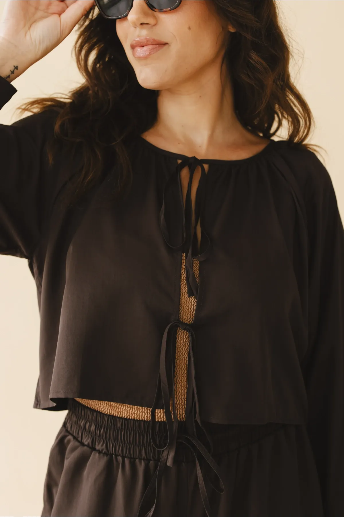 Georgie Front-Tie Top in Brown sold by Tied Sunwear product image thumbnail 2